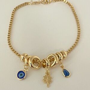 18k Gold Plated Charm Bracelet